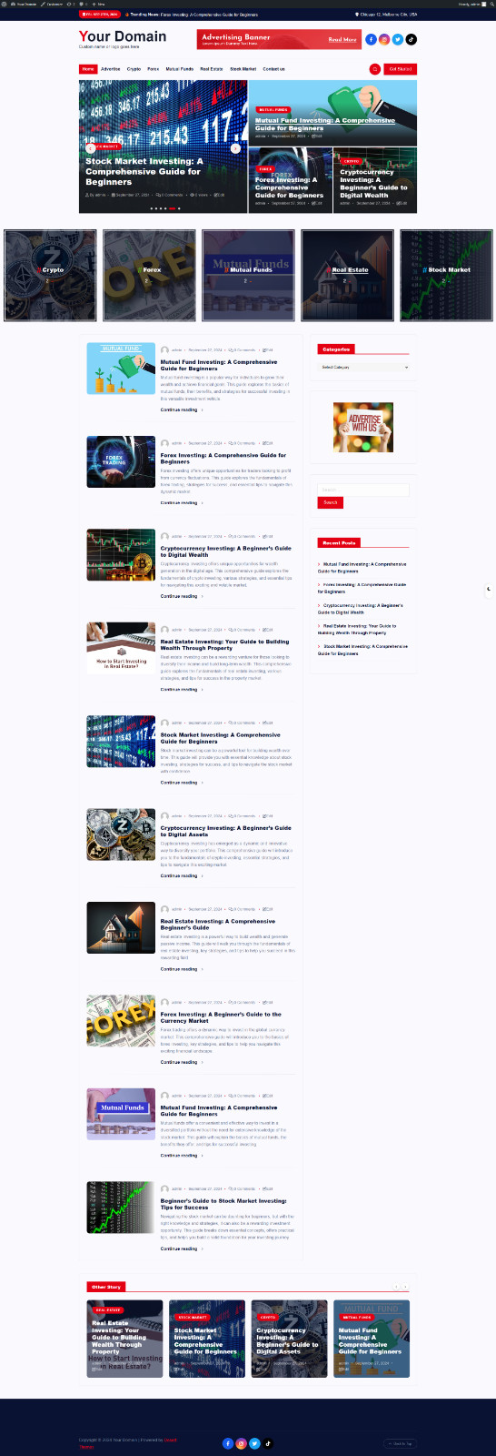 Investing Blog WordPress website For Sale – HUGE Commissions – Ready-To-Go