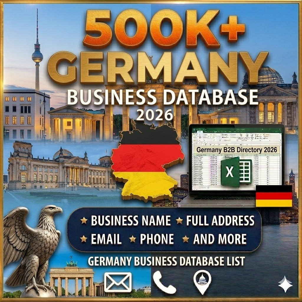 500K Germany Business Email Database | B2B Contact leads list (Digital Download)
