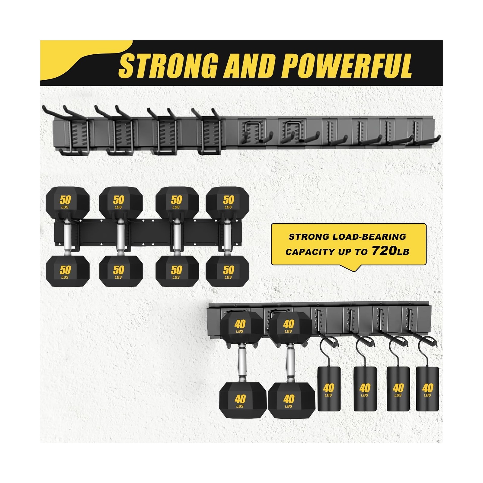 64” Garage Tool Organizer Wall Mount, 18 PCS Adjustable Garden… Fast USA SHIP