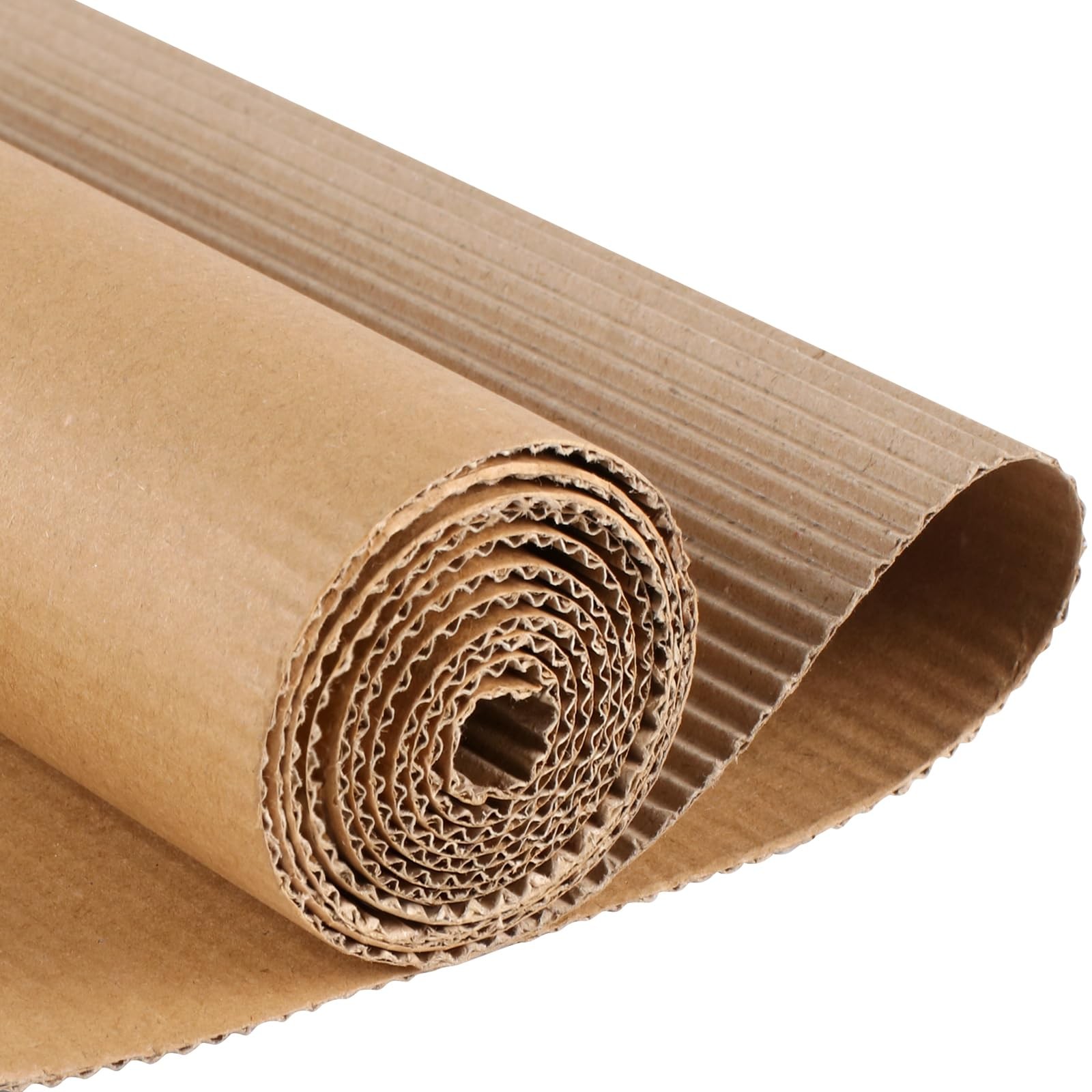 Corrugated Cardboard Roll 66 x 17 Inch Thick Paper for Shipping Packing DIY Craf