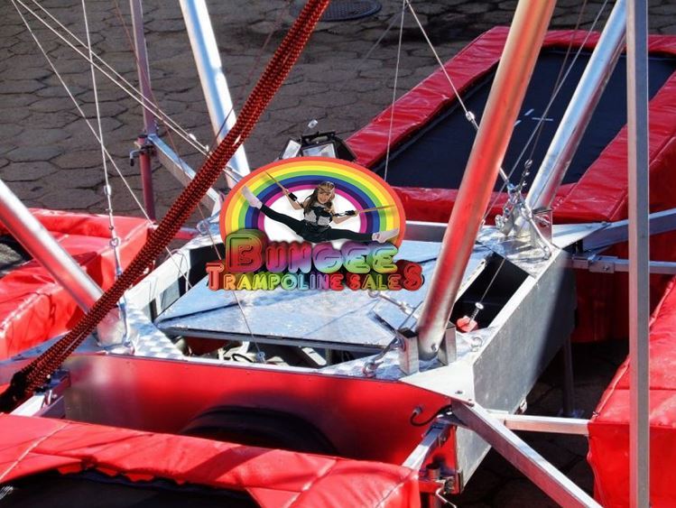 NEW FOR 2024 OUR DELUXE FULLY GALVANIZED 4 BED TRAILER MOUNTED BUNGEE TRAMPOLINE