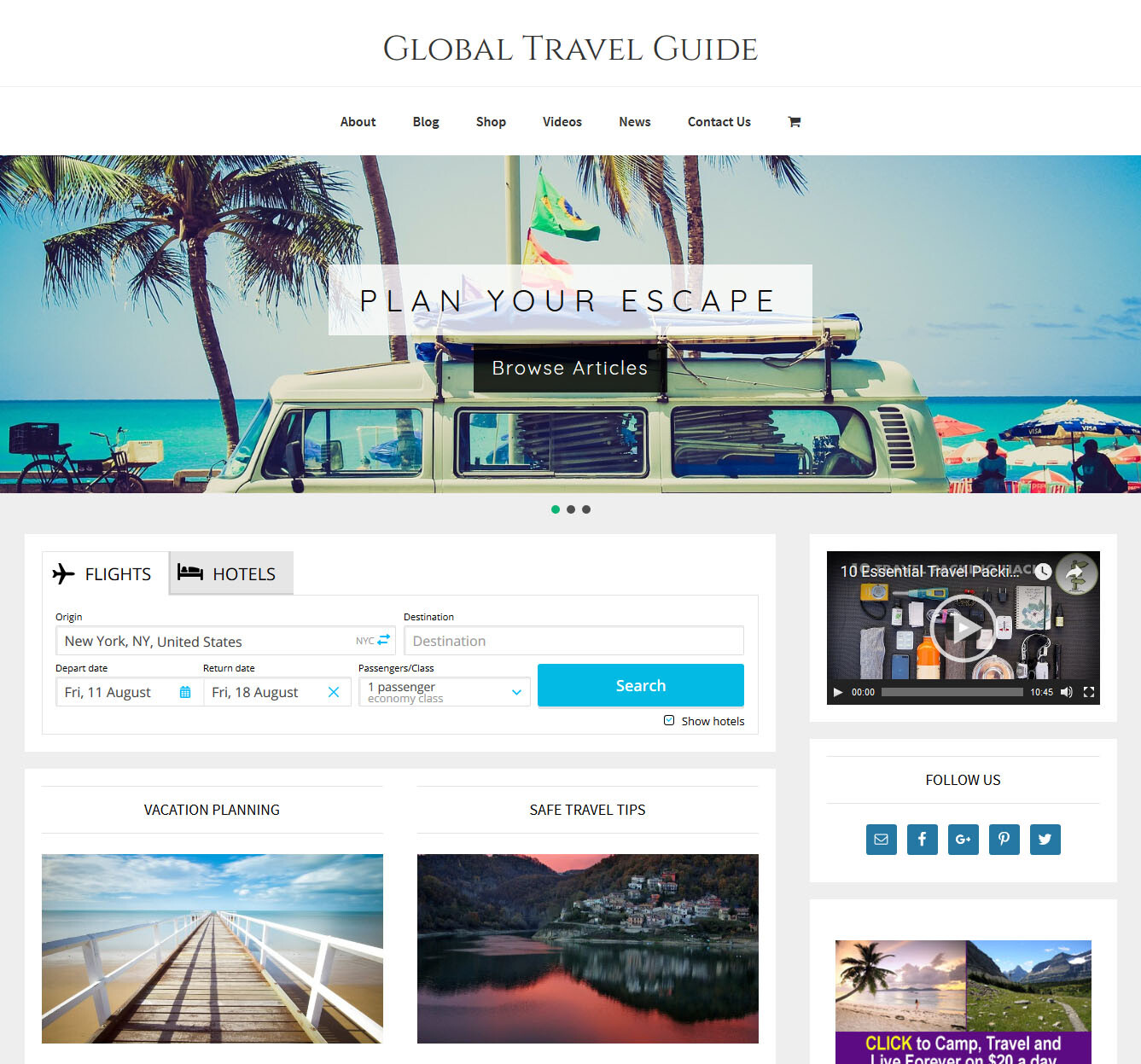 [NEW DESIGN] * TRAVEL VACATION * store website business for sale AUTO CONTENT!
