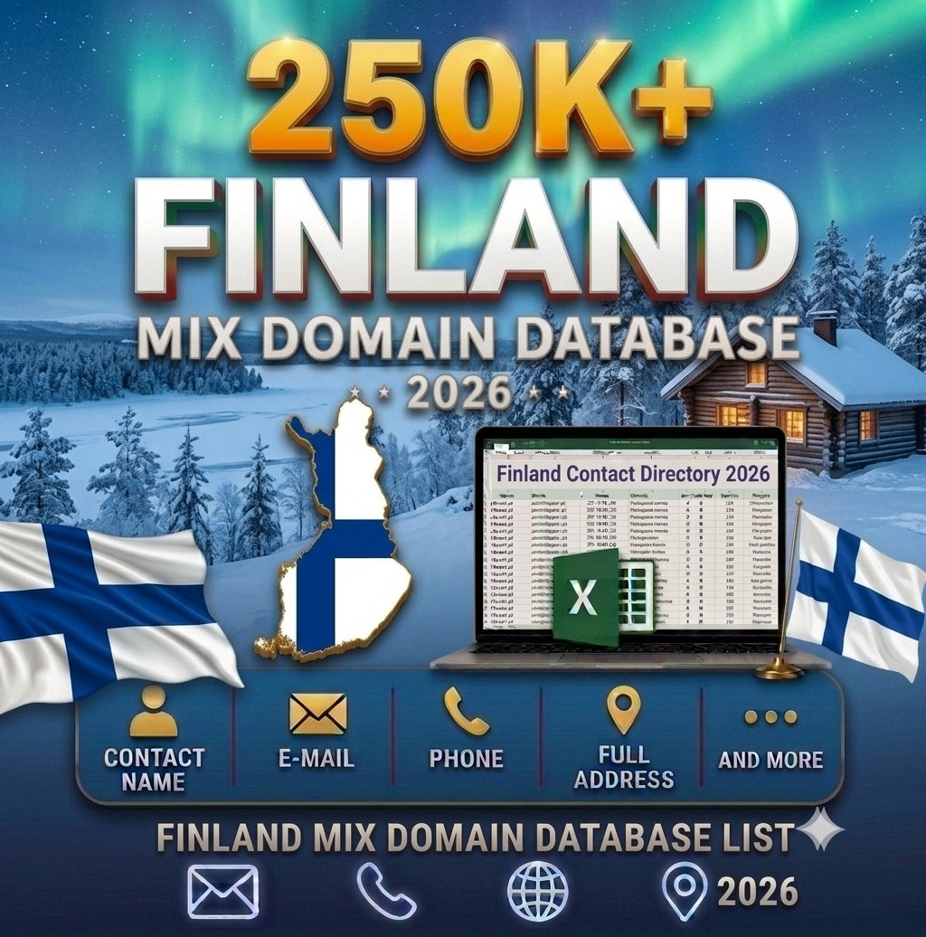 250k FINLAND Email Database list 2026 | Contact Leads (Excel file)
