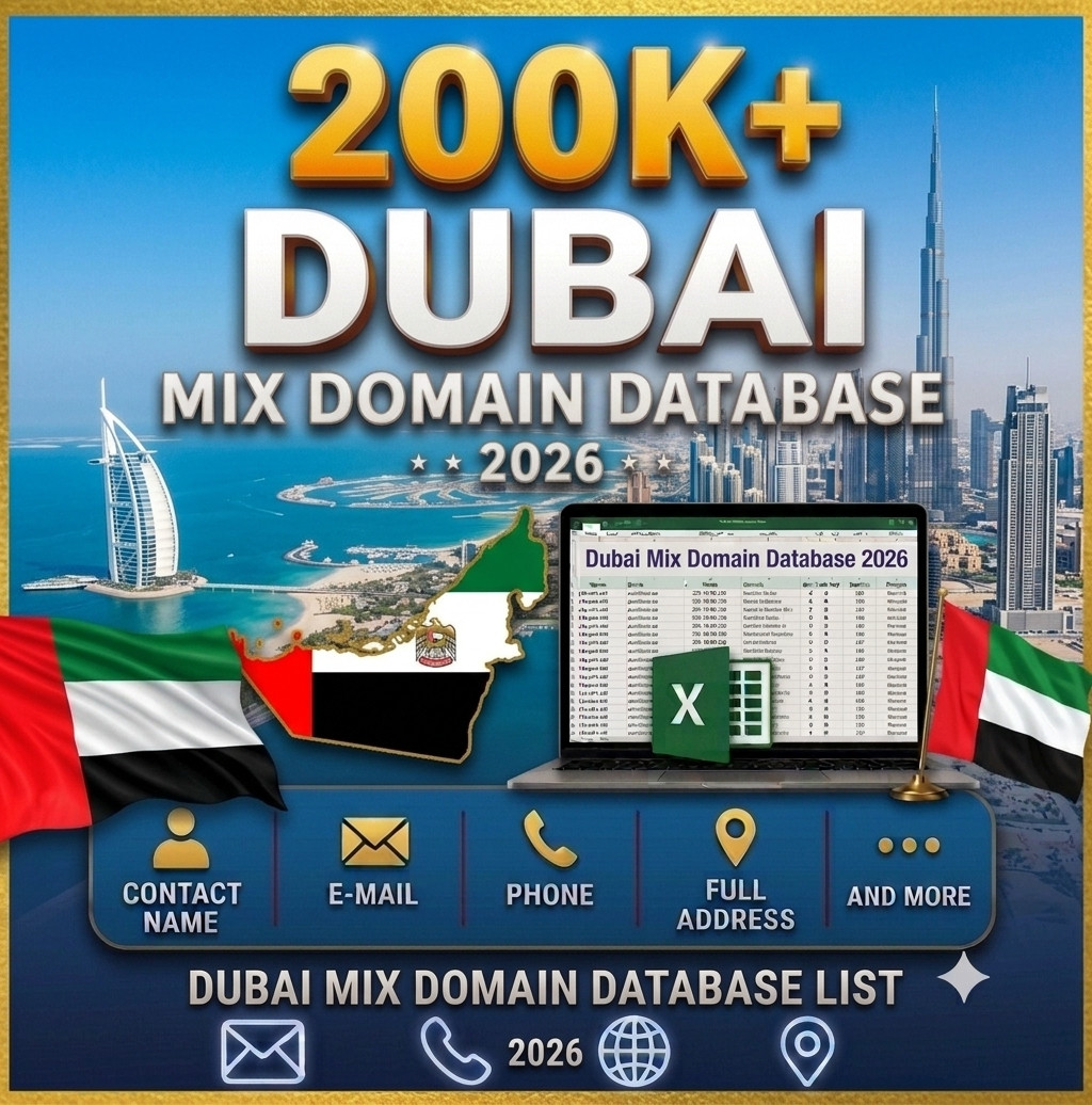 200k DUBAI Email Database list 2026 | Contact Leads (Excel file)