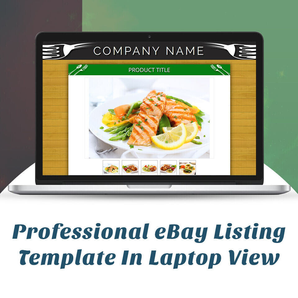 Mobile Responsive eBay Listing Template Auction Gallery Html for Food