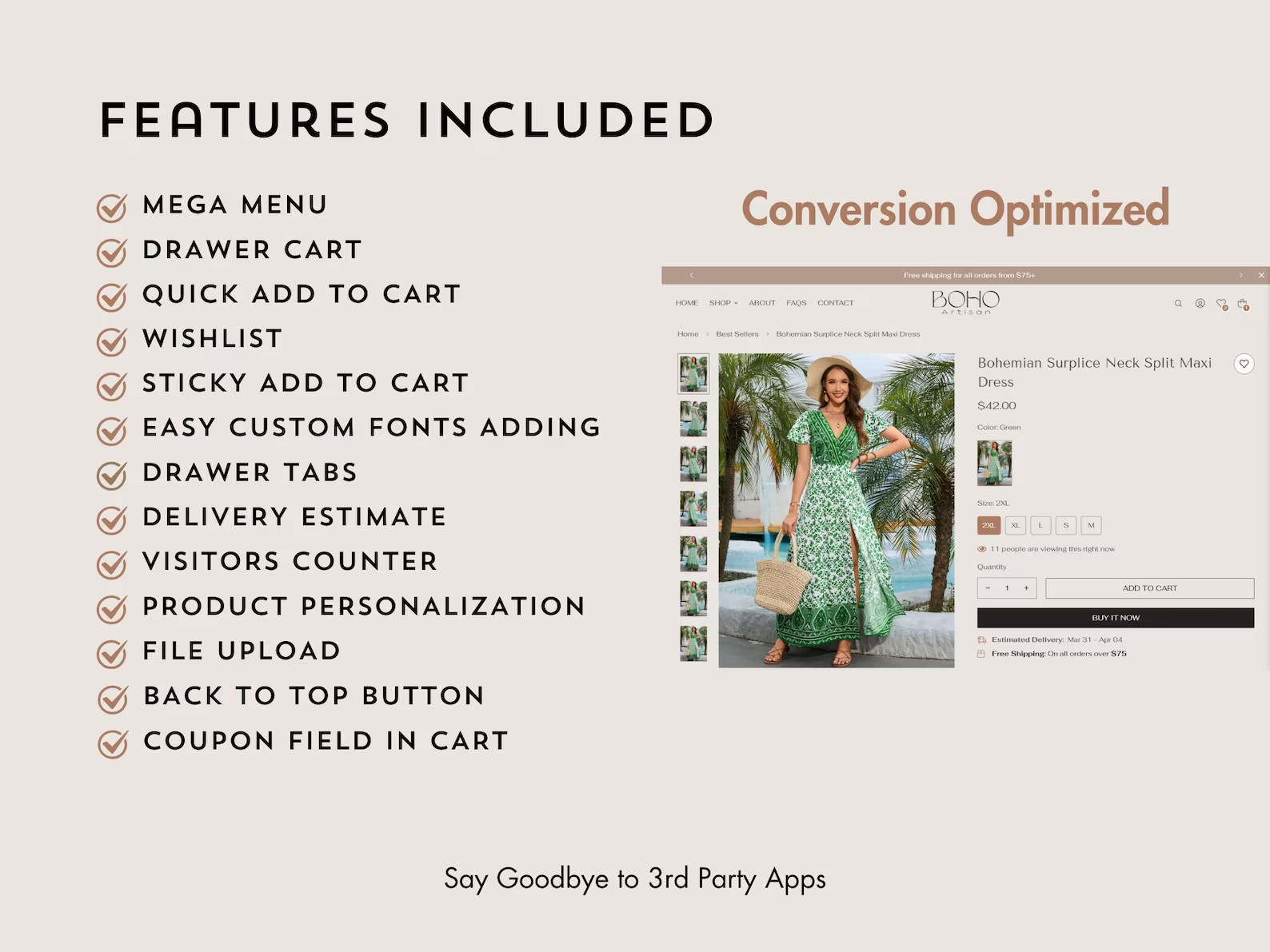 Boho Boutique Shopify Theme, Minimal Fashion Jewelry Decor Website Template 2.0