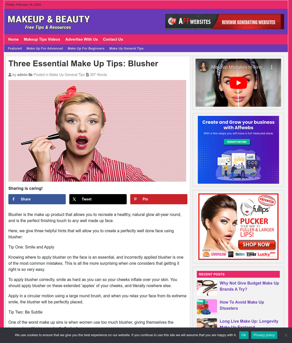 MAKEUP Tips Website Business For Sale – Work From Home Business Opportunity