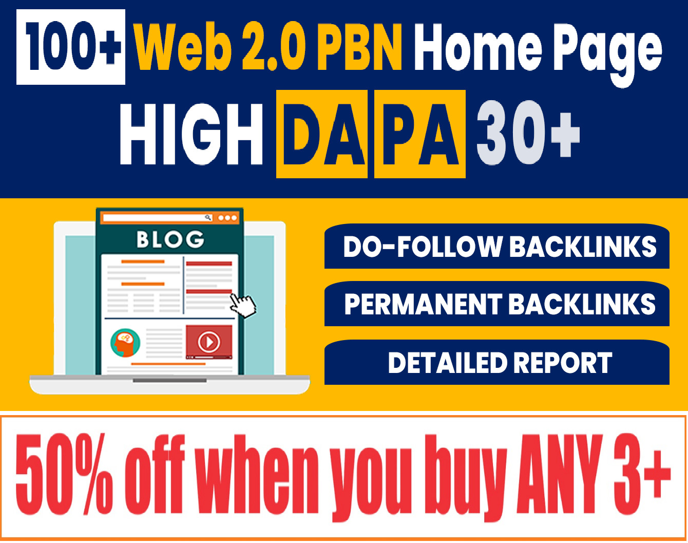 100 High DA (30+) Dofollow backlinks, 100% White Hat SEO Backlinks