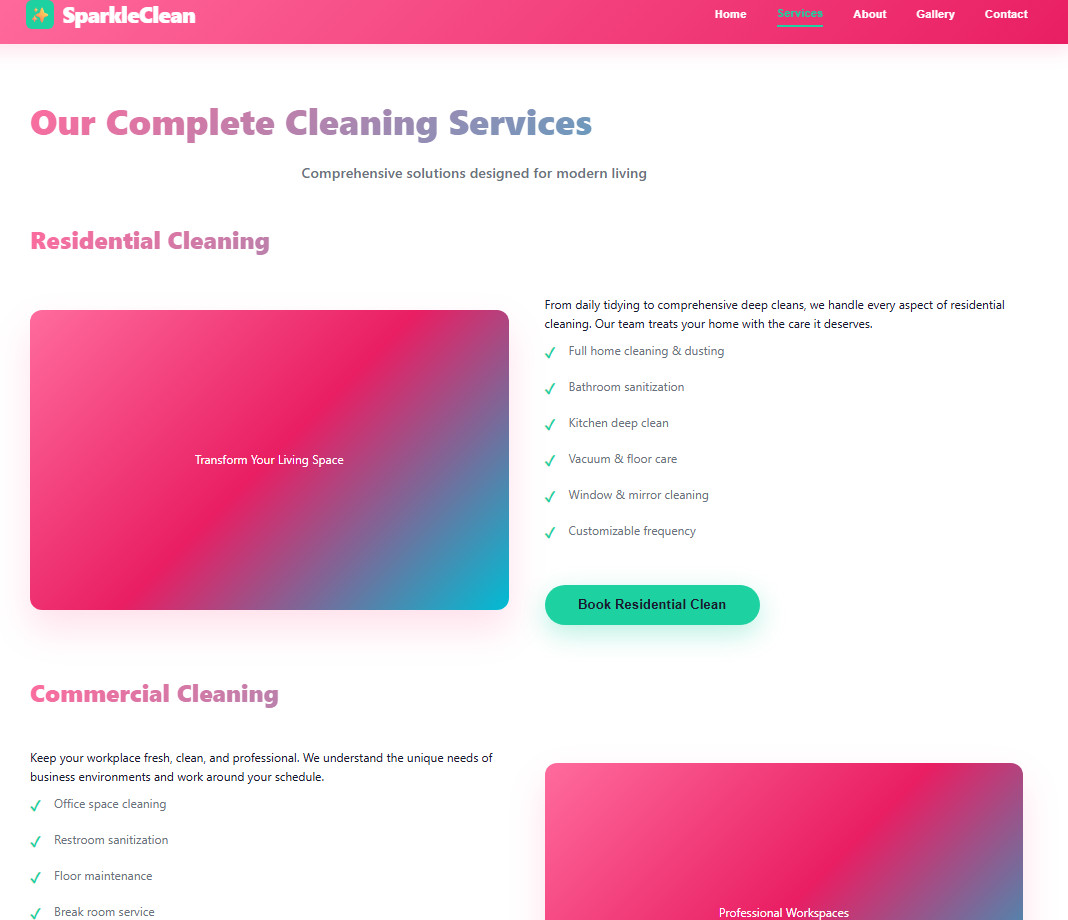 Professional Cleaning Services Website Template – Modern Design