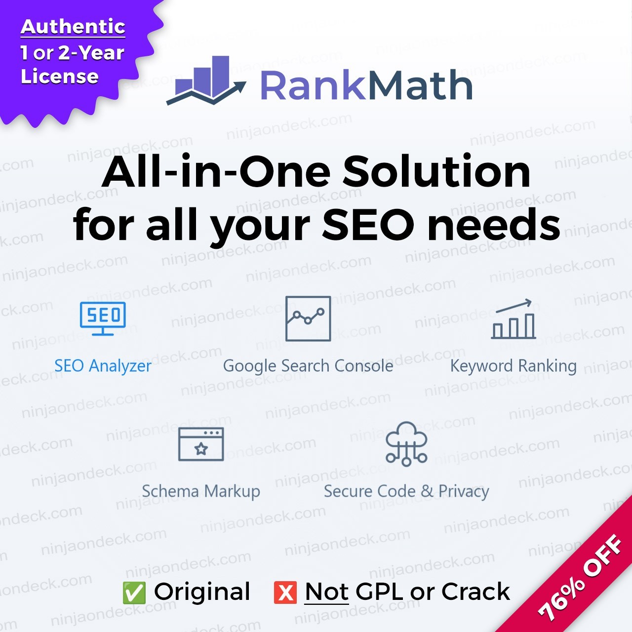 🥷 Rank Math Pro Official License ‒ 1-Year / 2-Year