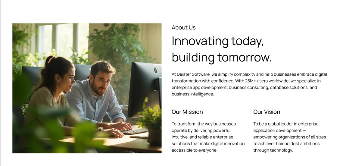 About Us Website Template Enterprise Software Design Corporate Business Land