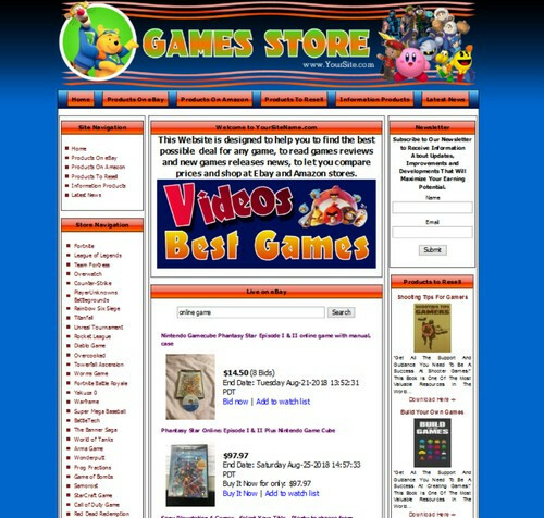 GAMES STORE Complete Ready Made Affiliate Website+Amazon+Google+Dropship
