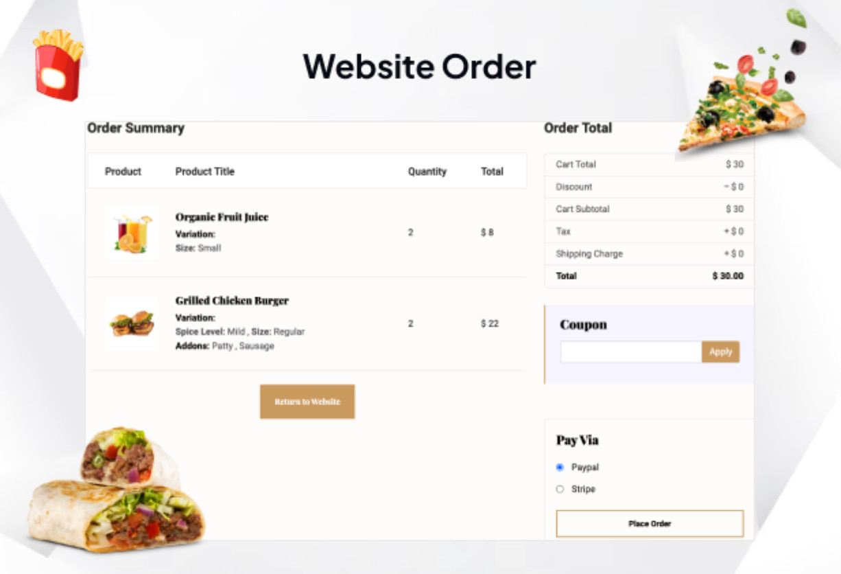 Restaurant Menu, Online Ordering, Website – Done-for-You, Mobile-First | 1 Year