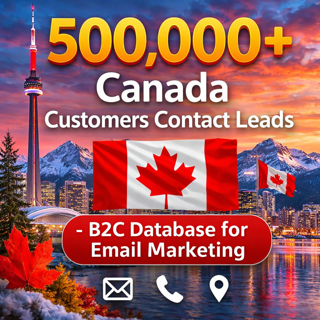 500K CANADA Customers Email Database –B2C Contact leads list (Digital Download)