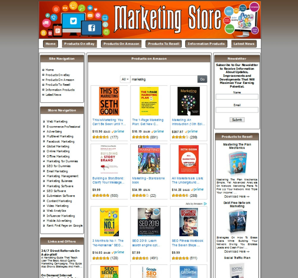 MARKETING SERVICES STORE WEBSITE. MAKE MONEY FROM HOME, AMAZON, ADSENSE.
