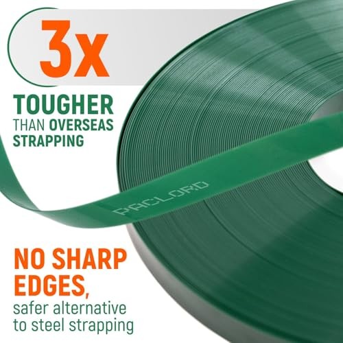 Paclord 5/8″ x 200′ PET Polyester Strapping Coil 1400lb Break Strength Green