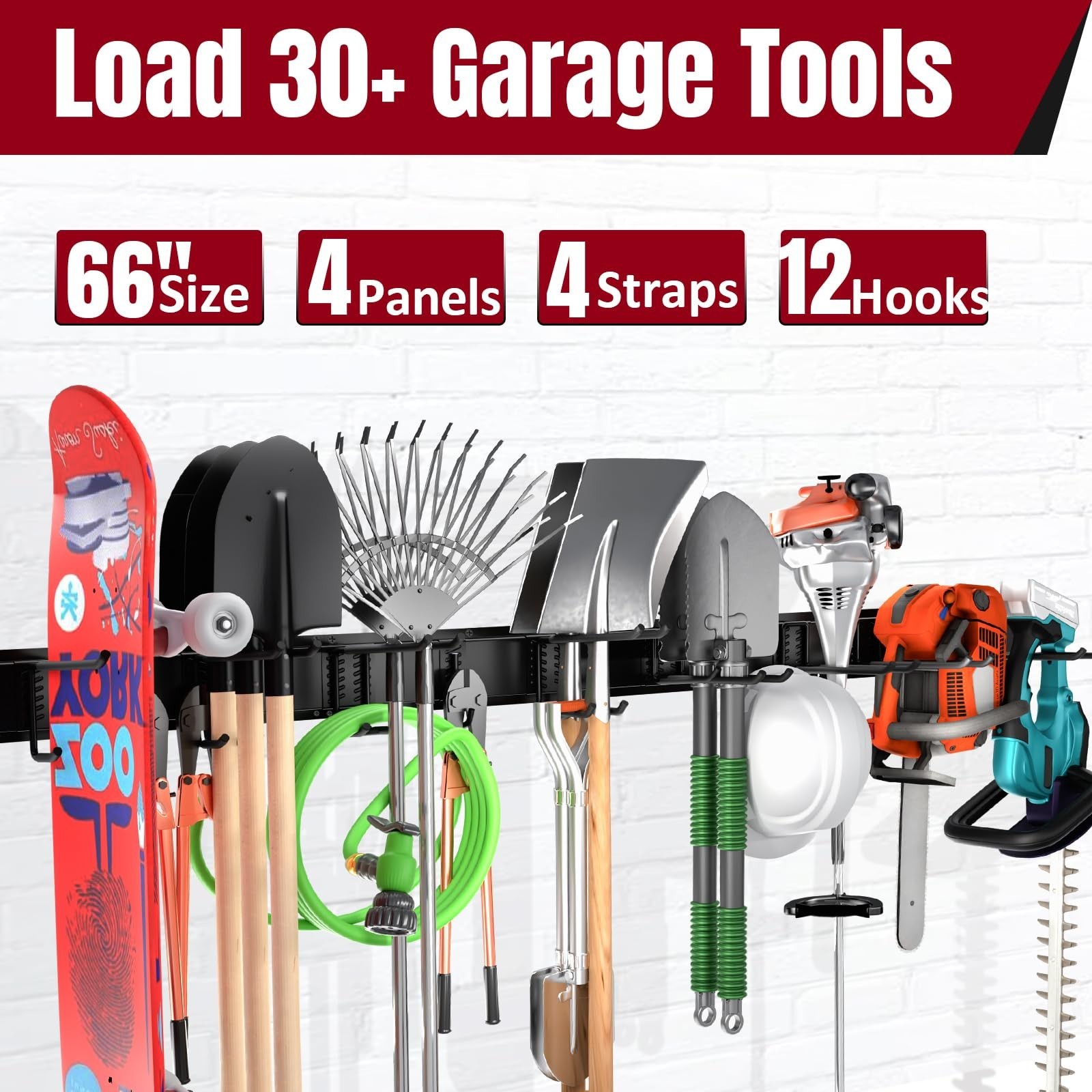 66″ Garage Tool Organizer Wall Mount,20 PCS Wall Mounted Garden Tool Storage …