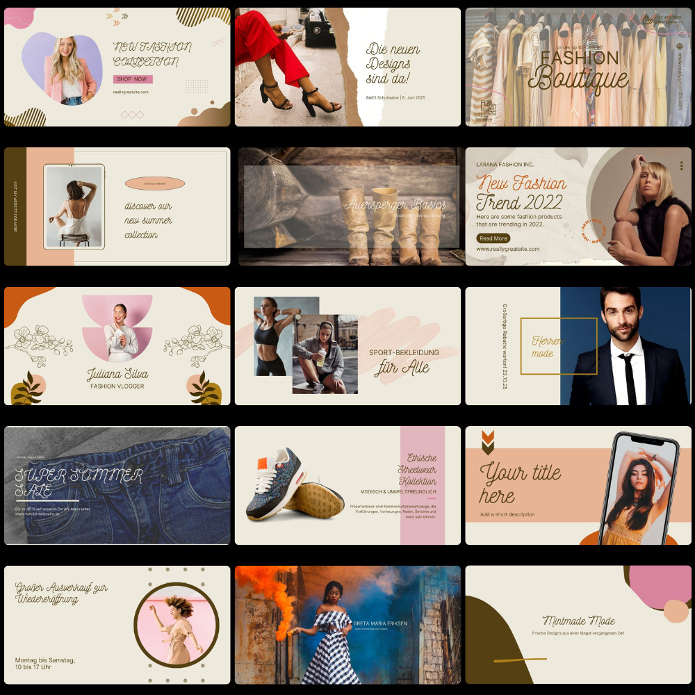100 Facebook templates “fashion & fashion” for your social media presence