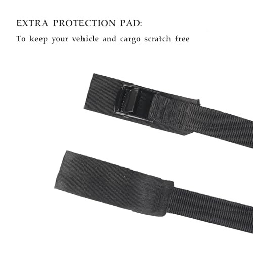 MAGARROW Lashing Straps with Cam Buckle, 2 Feet, 1 Inch Wide, Black, 4-Pack