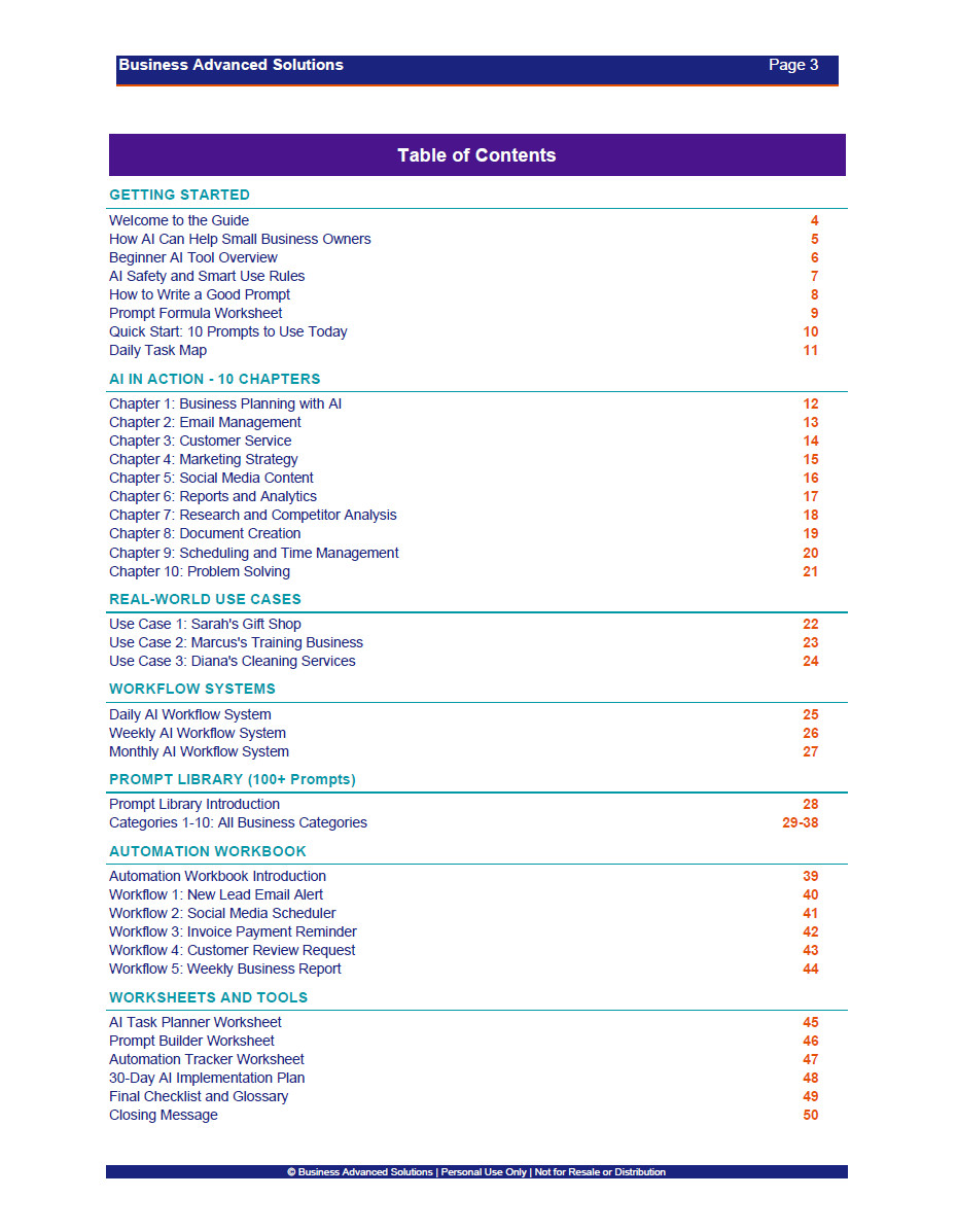 AI for Small Business 100+ ChatGPT Prompts Automation Guide Digital Download