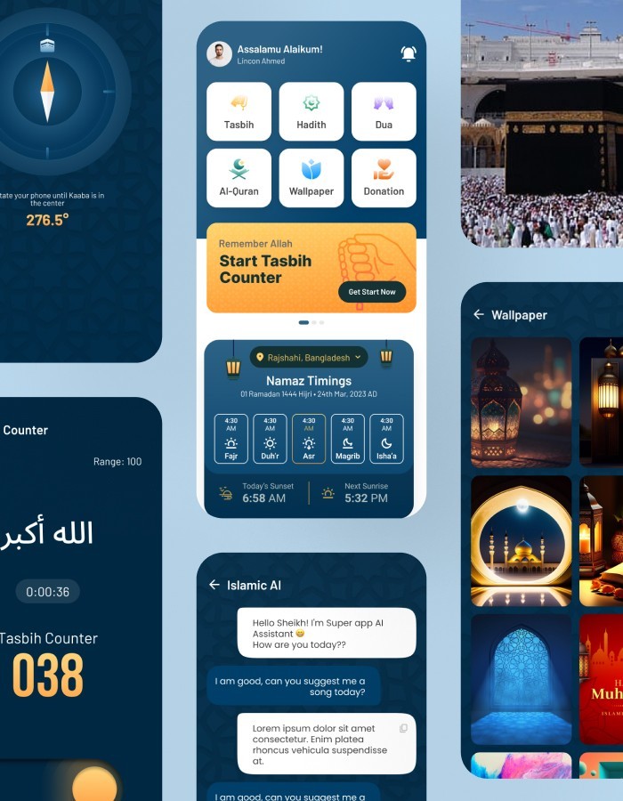 Barakah Complete Islamic Flutter App | Quran, Prayer, Qibla, AI Chat & More