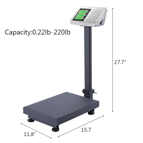TUFFIOM 220lb Digital Platform Scale Heavy Duty Folding Floor Postal Shipping
