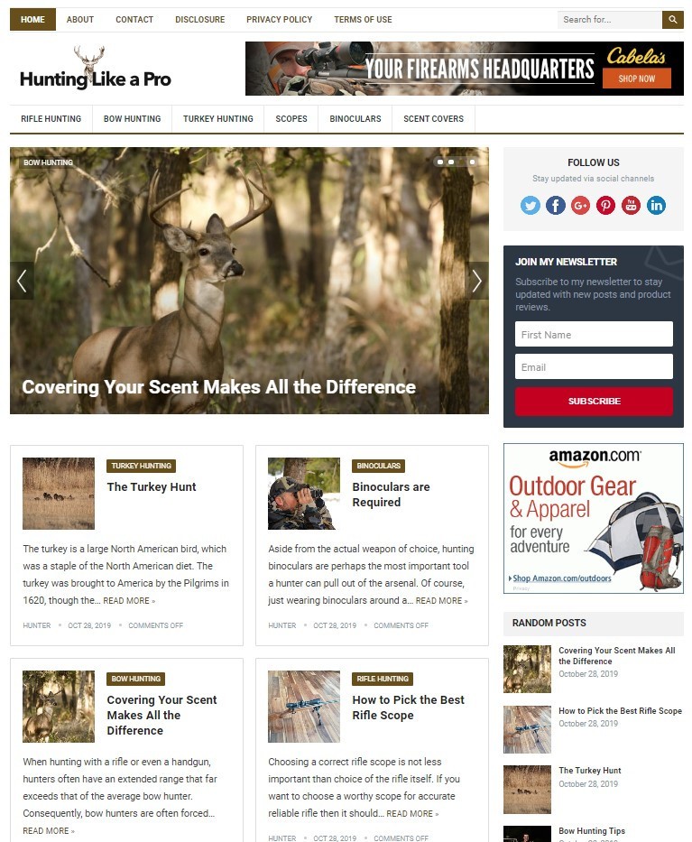 DFY HUNTING WORDPRESS THEME+FREE SETUP PRE-DESIGNED BANNERS AND ADS