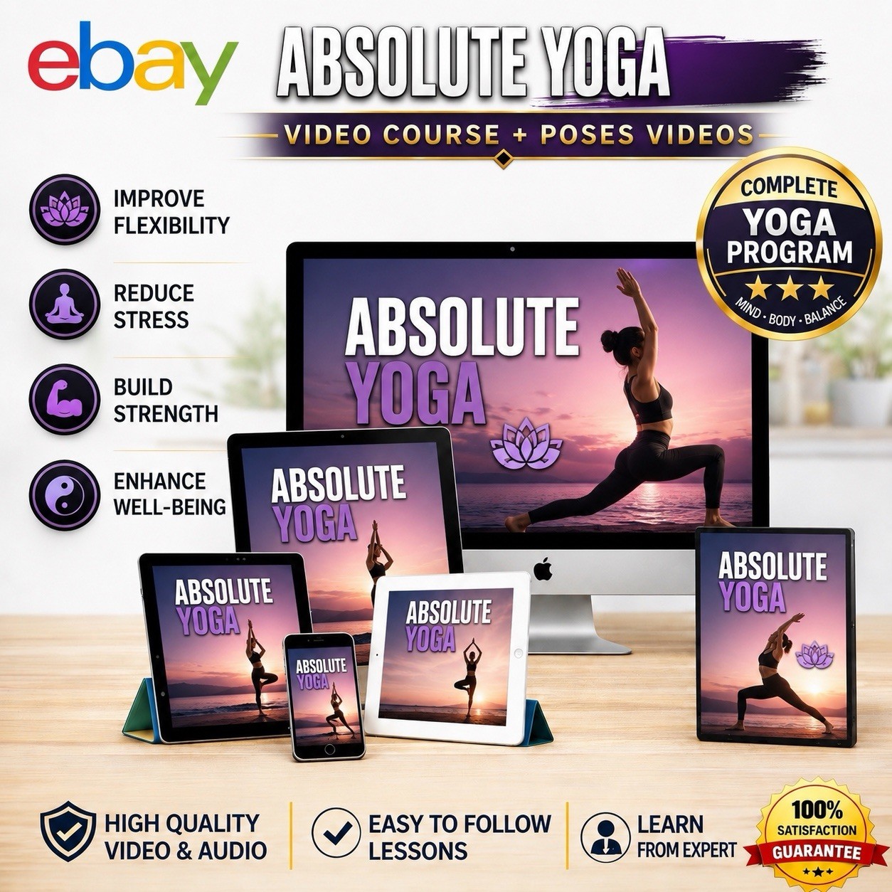 Absolute Yoga Video Course + Poses Videos