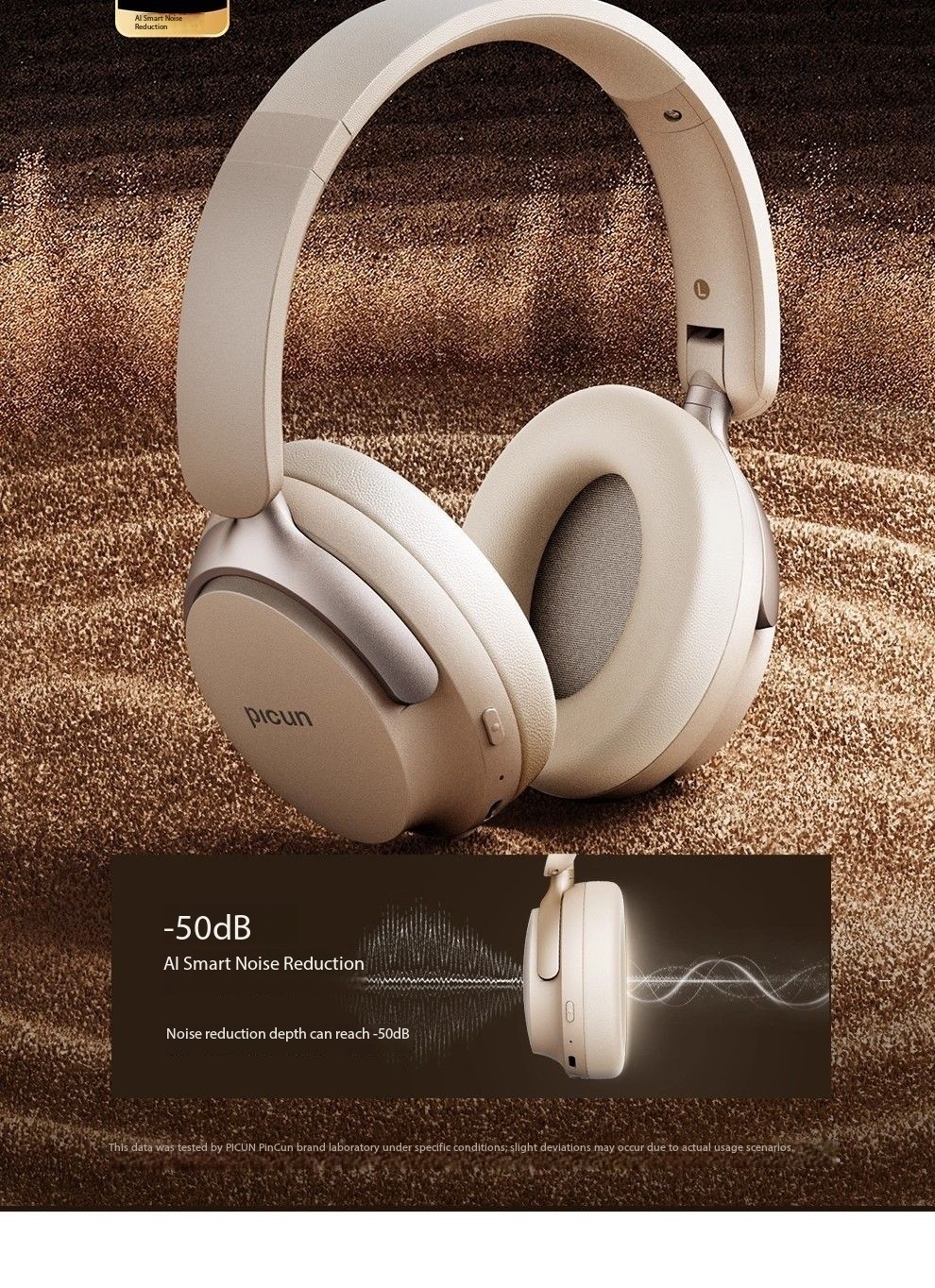 Pinsen NC60 Over-Ear Bluetooth Headphones with Active Noise Cancellation