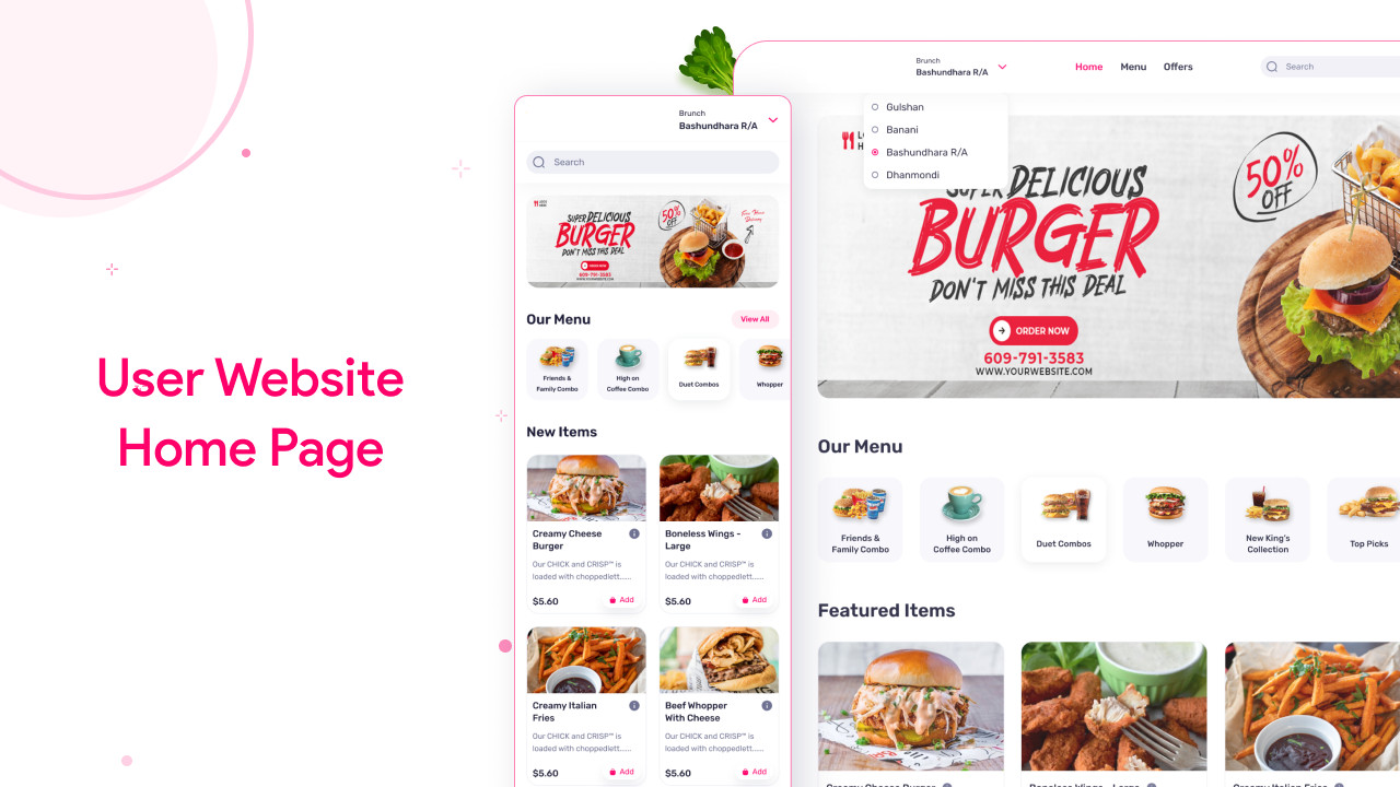 FoodCrown Flutter Food Delivery & Restaurant POS System | Android, iOS | Laravel