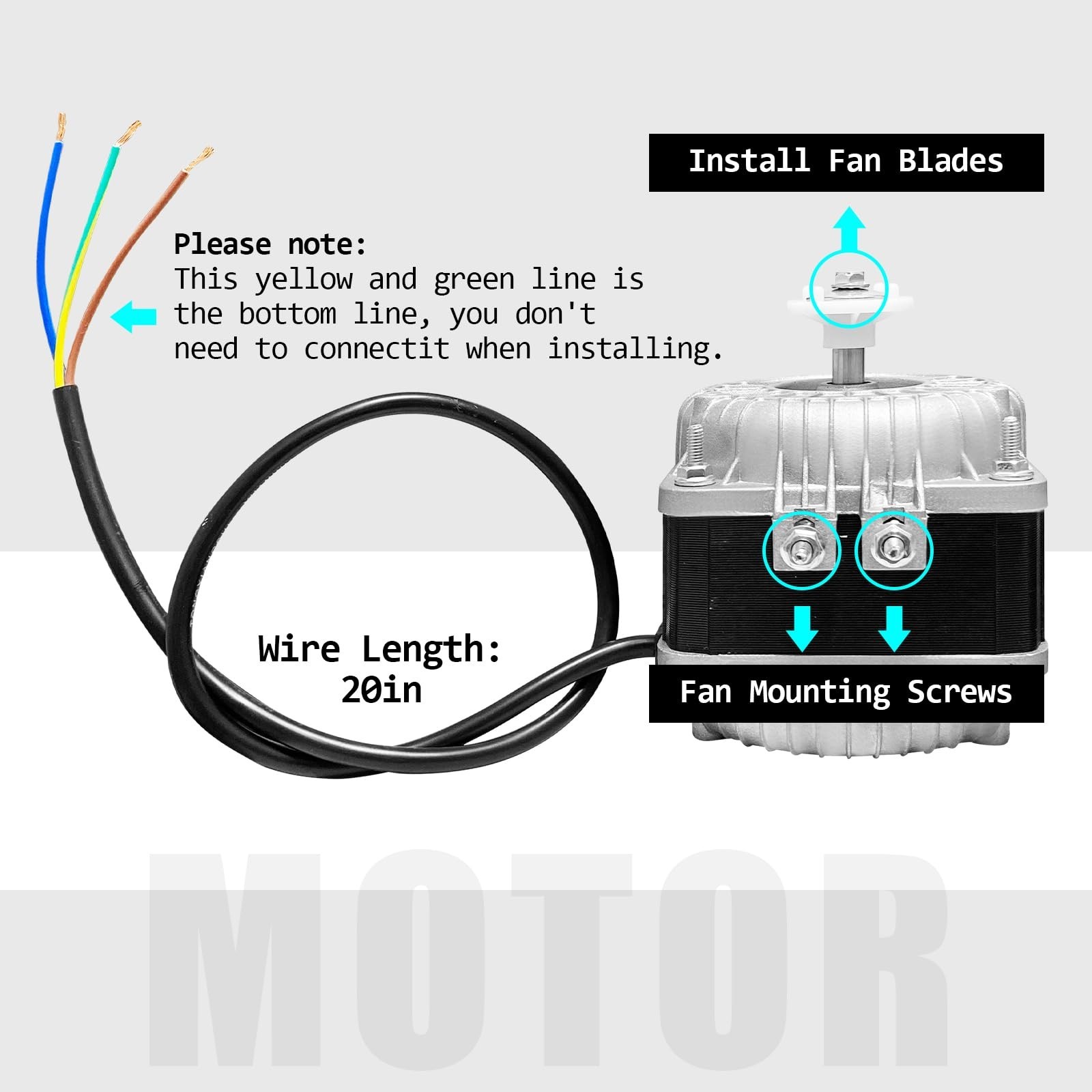 YZF18-25 Fan AC Motor(Copper Wire) 120V 60HZ 18W 1.01A,YZF18-25 Shaded Pole M…