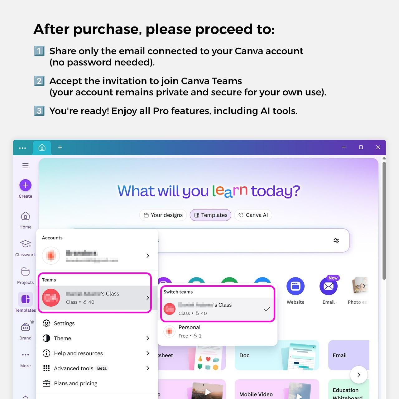 🥷 Canva Edu ‒ 1-Year | 25+ AI tools, 1 TB Cloud Storage
