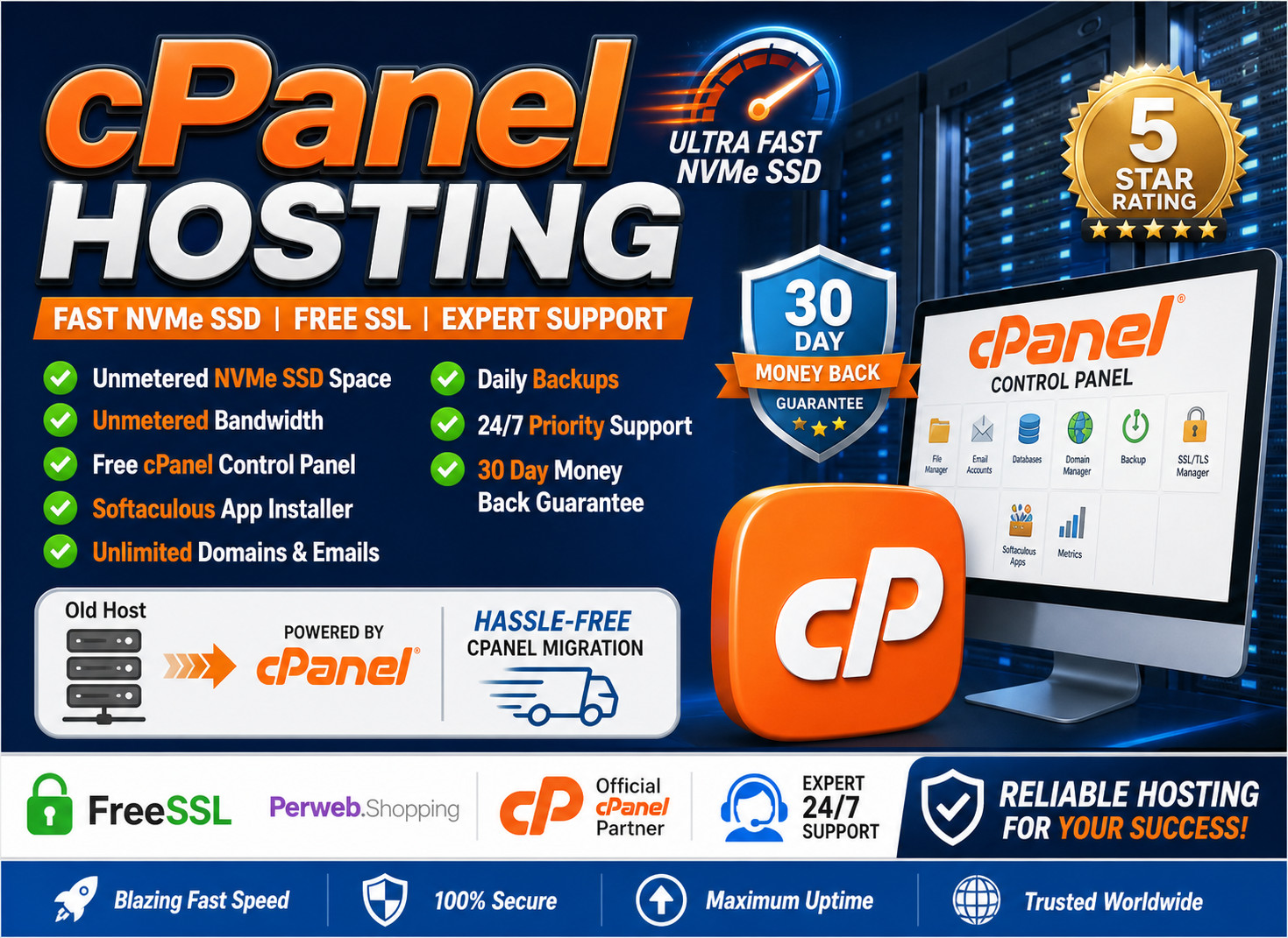 cPanel Hosting – 🚀 Unlimited SSD, SSL | Fast Speed & Sites | Just $14.99/Year!