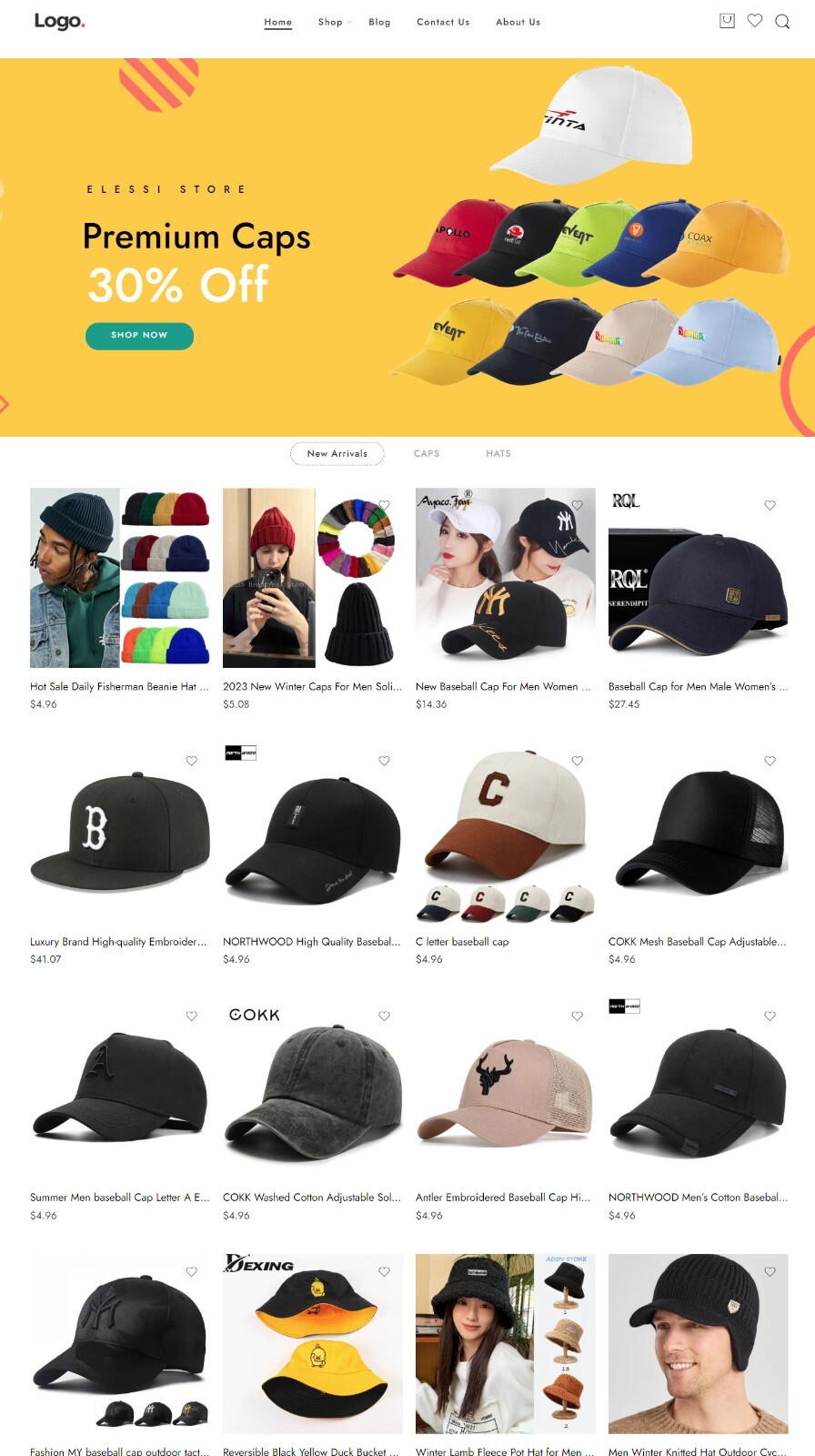 Dropshipping Website Ecommerce Business Affiliate, Free Hosting + Products, Caps
