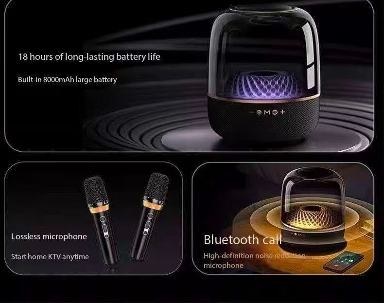 Jinyun LP90 Bluetooth Speaker Microphone Glass Audio Wireless