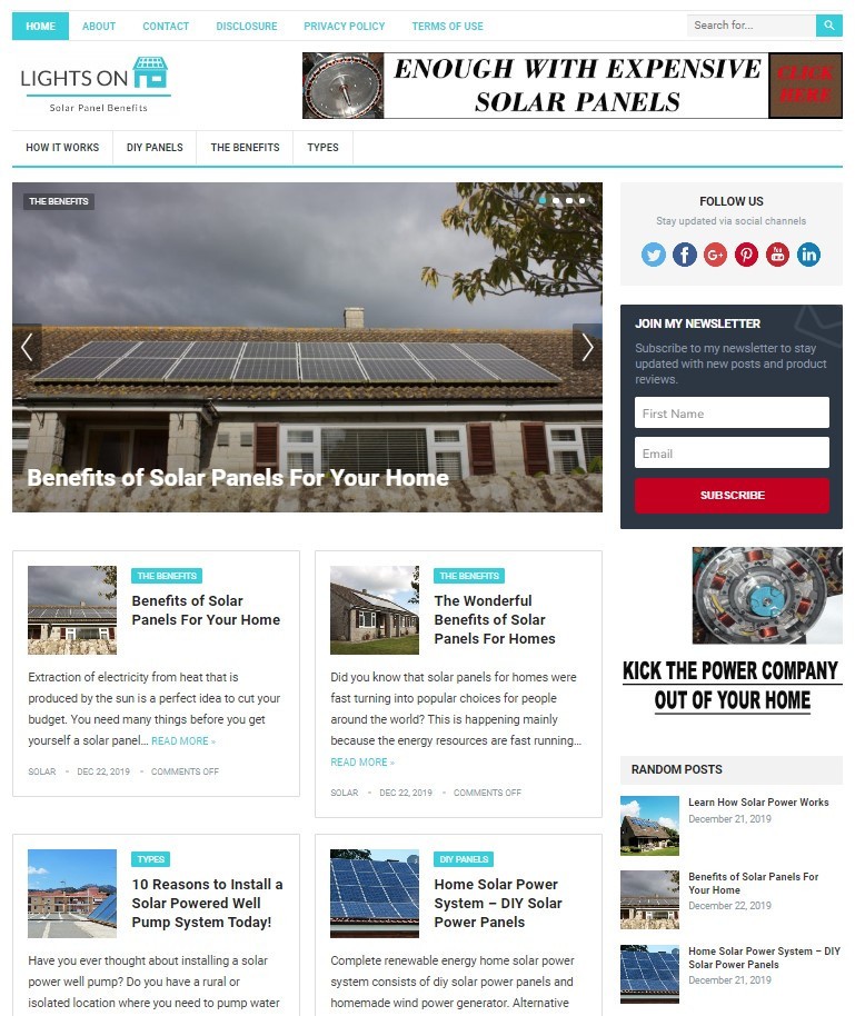 DFY SOLAR POWER WORDPRESS THEME+FREE SETUP PRE-DESIGNED BANNERS AND ADS