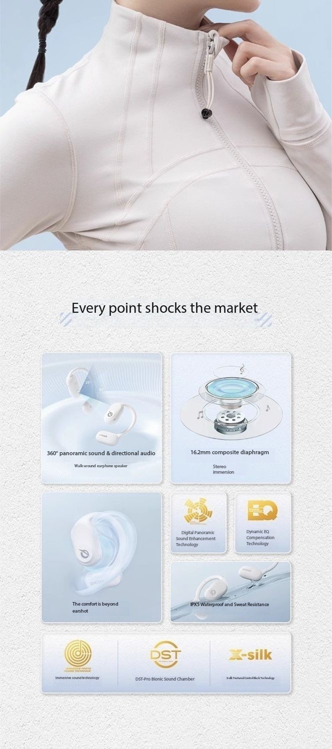 Pincun QW-10 Bluetooth Bone Conduction Open-Ear Hanging Earphones