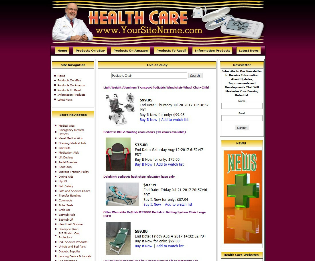 HEALTH CARE STORE WEBSITE