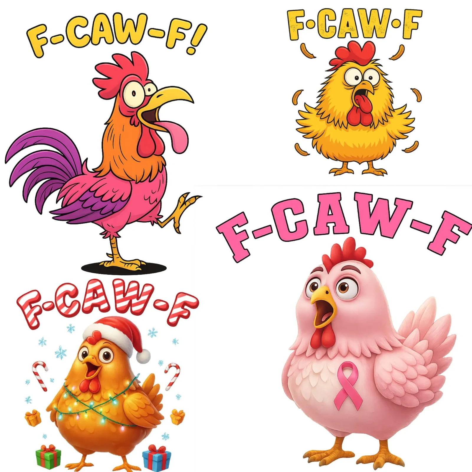 Funny Gothic Raven Art: F-Caw-F PNG Bundle (Digital Download)