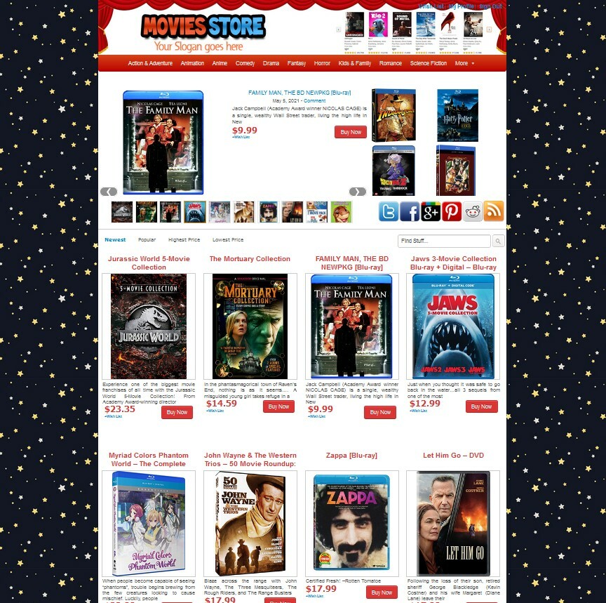 Movies Store Amazon eBay CB Affiliate Earning Website Make Money + AUTOUPDATE