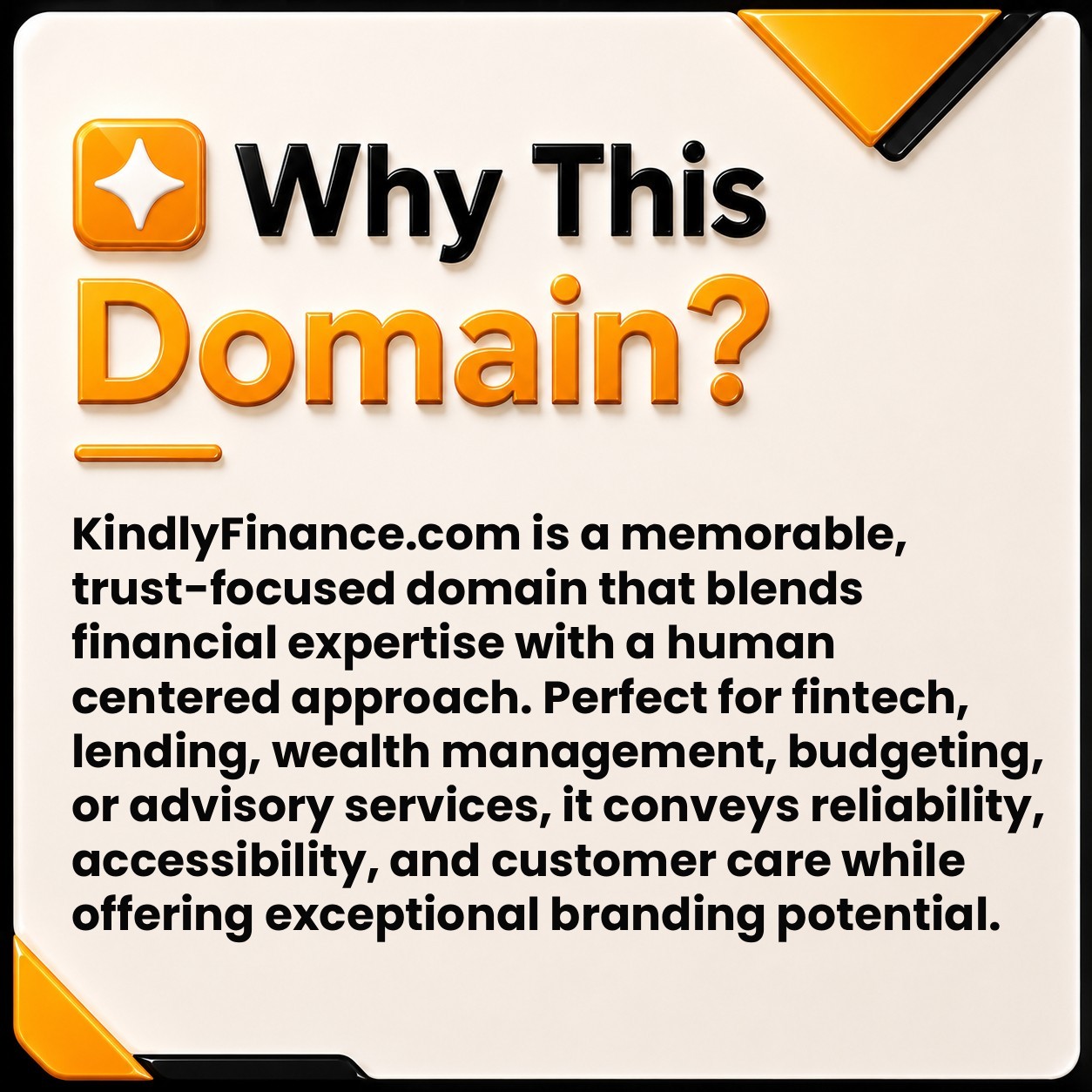 KindlyFinance .com Financial Business DOMAIN NAME FOR SALE. Brandable, Finance