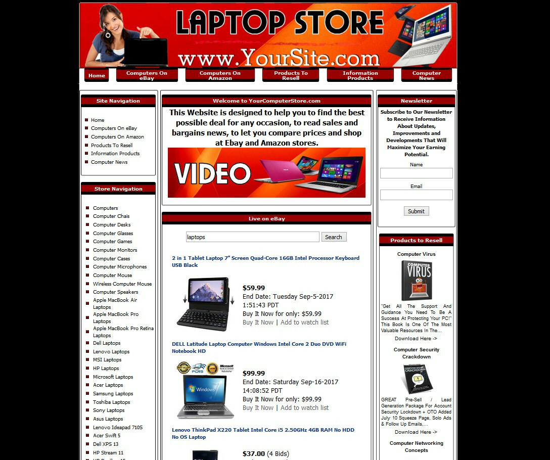 LAPTOP STORE Business Website Sale