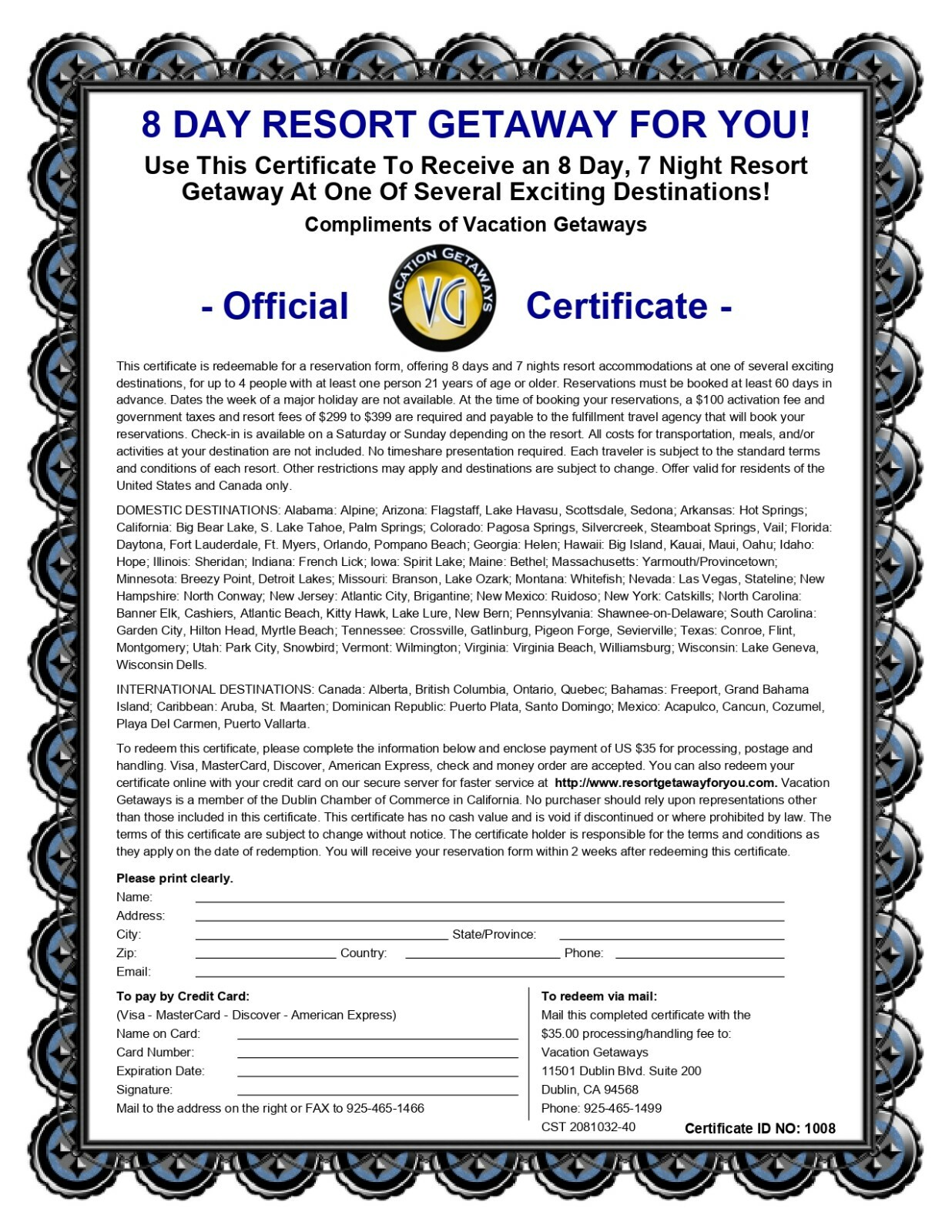 Increase Sales & Leads Giving Away Vacation & Restaurant Certificate Incentives