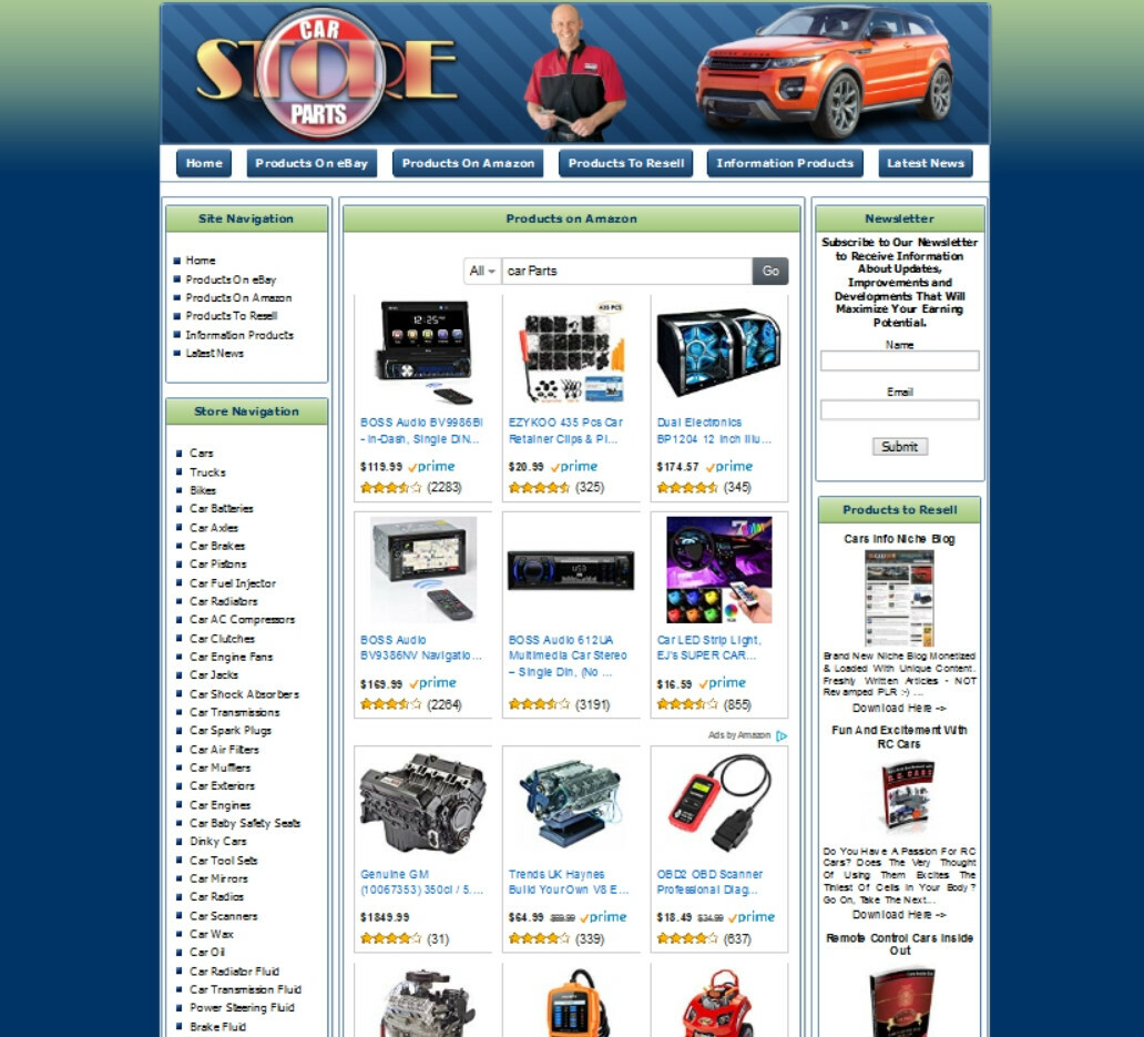 CAR PARTS BUSINESS WEBSITE FOR SALE