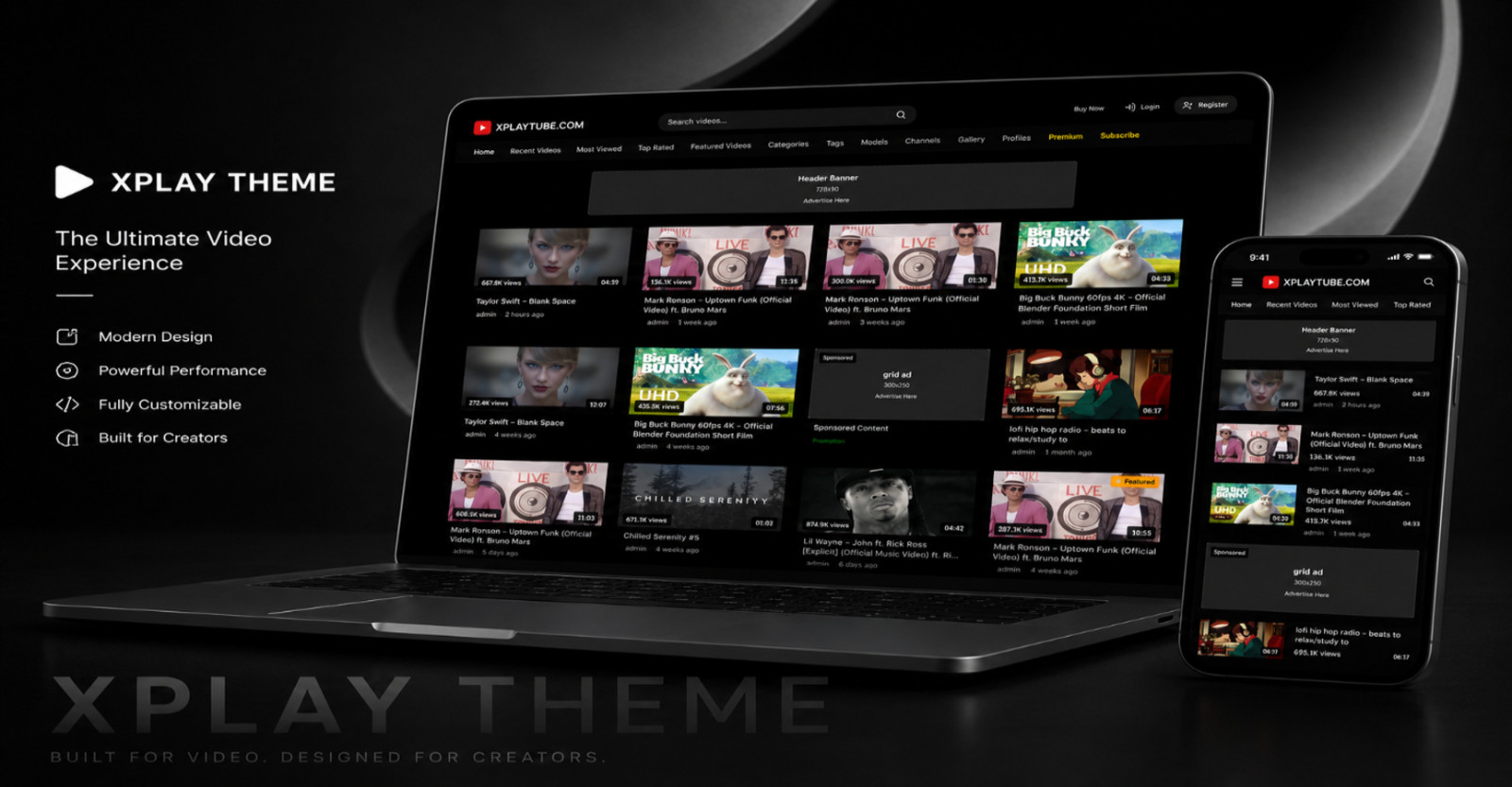 Videos Sharing WordPress Theme By Xplay