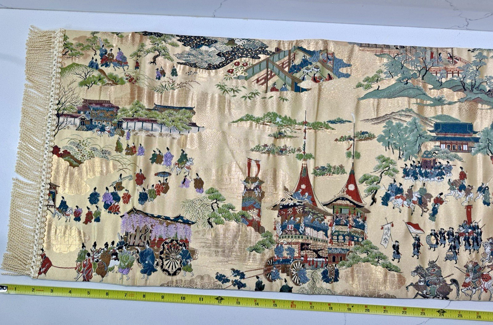 Antique Japanese Fukusa Nishijin Silk Brocade Jidai Matsuri Kyoto Parade
