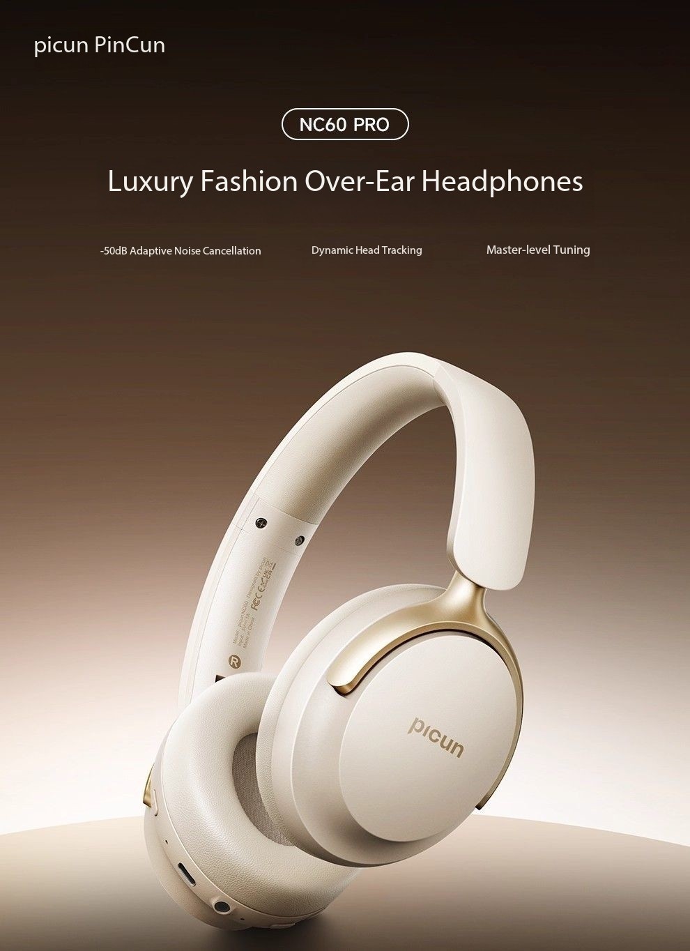Pinsen NC60 Over-Ear Bluetooth Headphones with Active Noise Cancellation