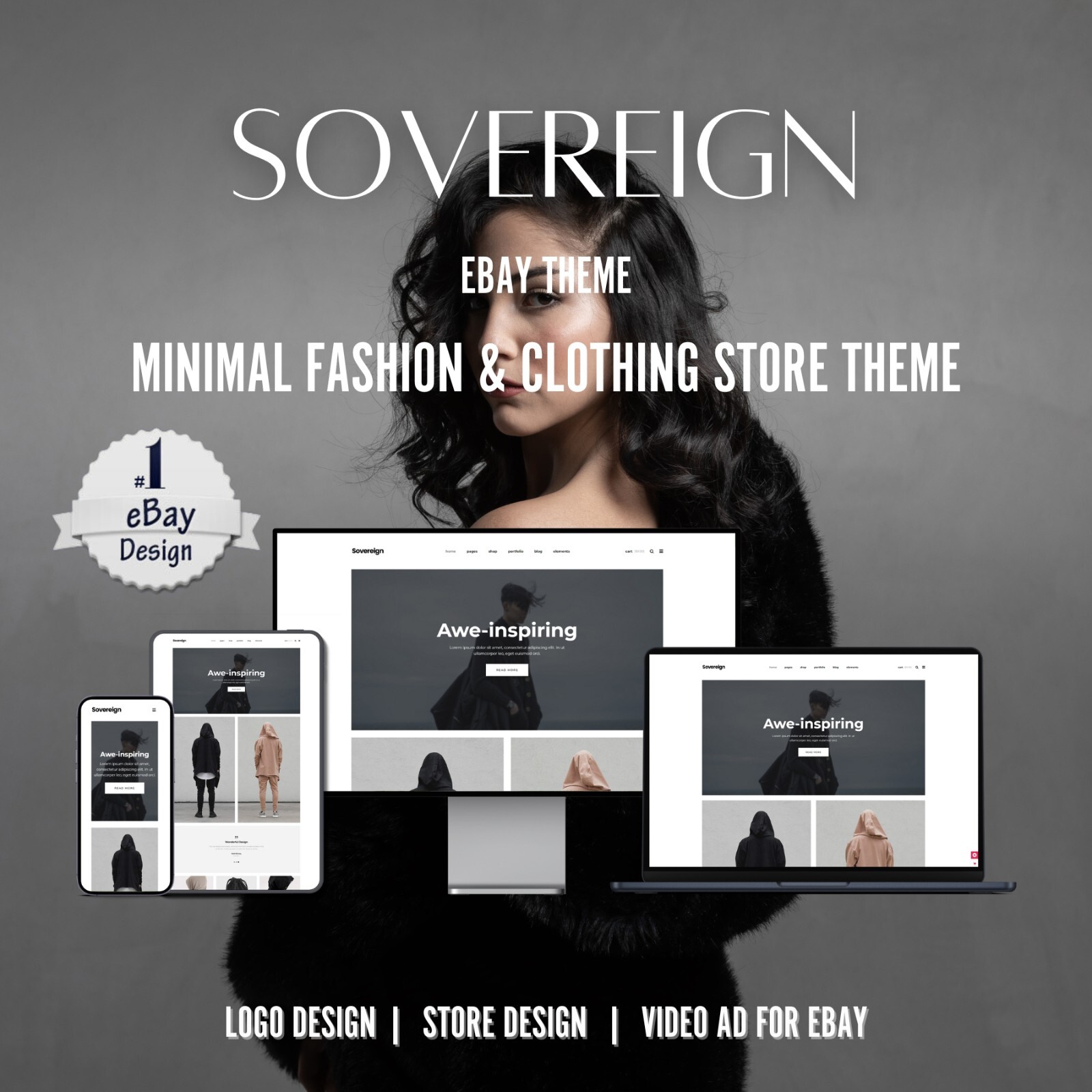Sovereign ebay template, Ebay Listing Template Design Professional Mobile Logo
