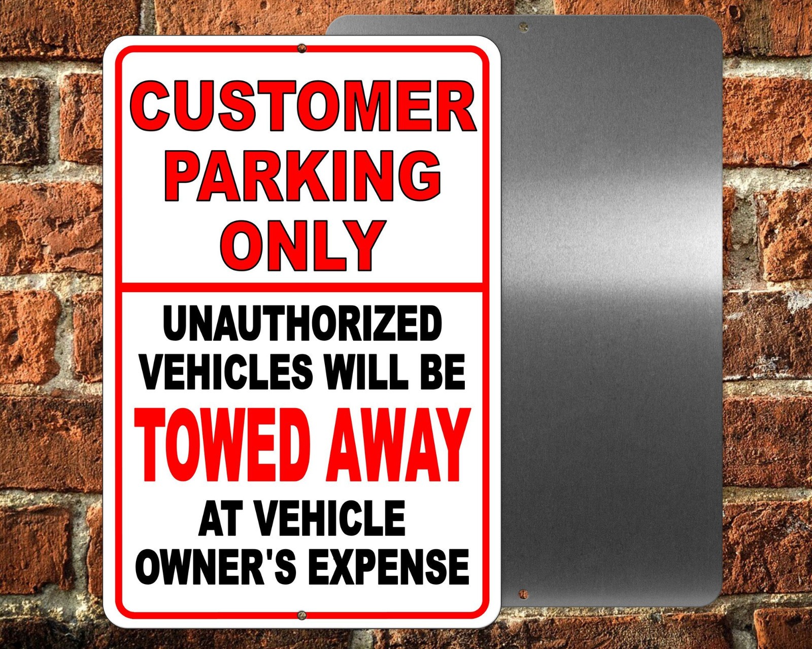 Customer Parking Only Unauthorized Vehicles Towed Sign / Decal / Scp003 /