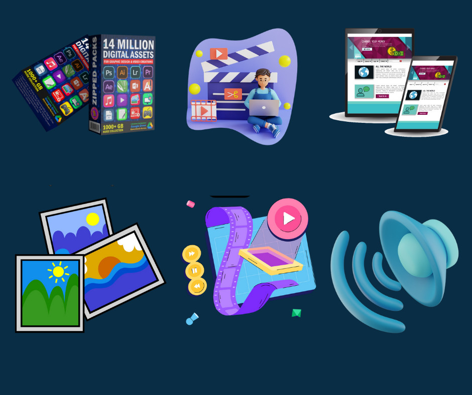 15 Million Digital Assets Bundle for Designers, Marketers & YouTubers